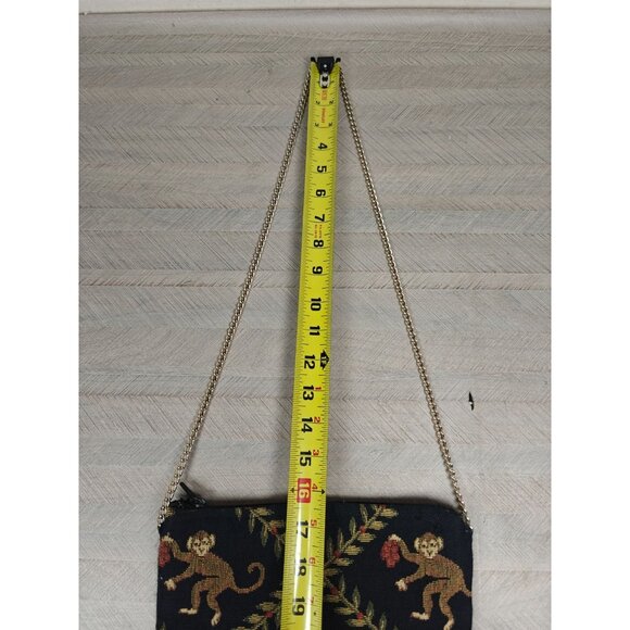 Vtg Doodle Bag Monkey Tapestry Crossbody Shoulder Purse Chain Strap Stuart FL - Picture 5 of 10